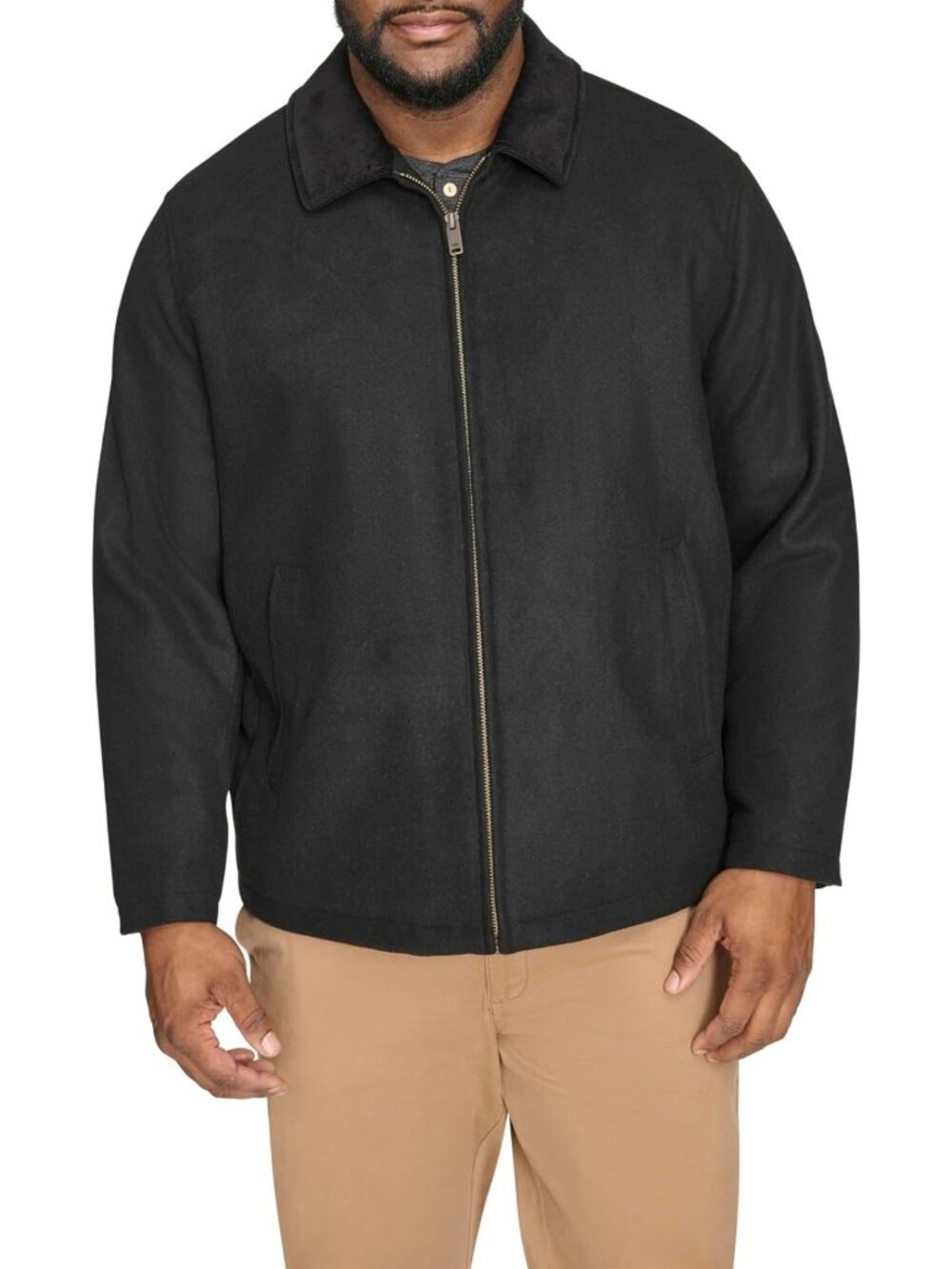 Stylish Men's Quilted Bib Jacket Coat - Warm Wool Blend, Perfect for Fall/Winter